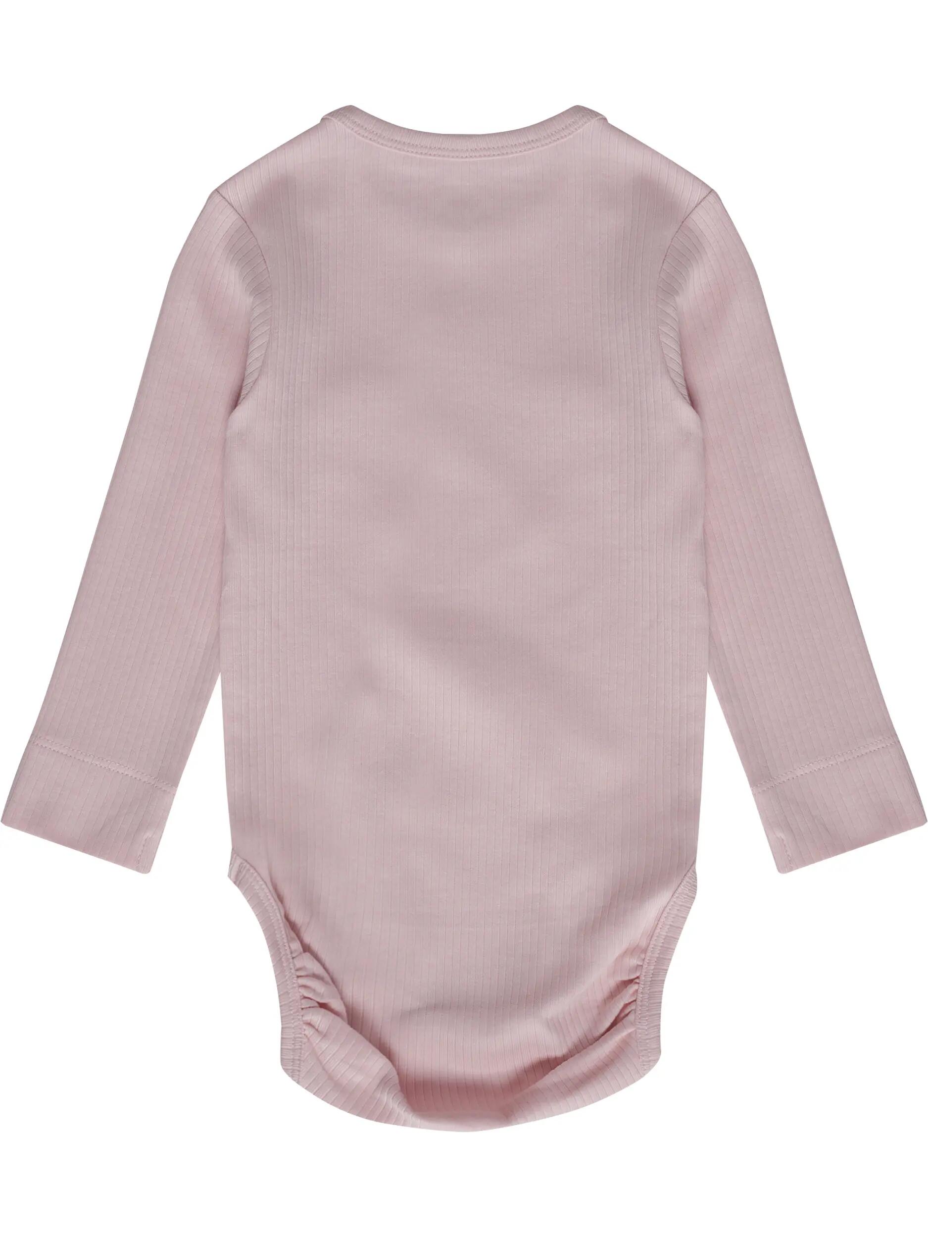 hummel body z długim rękawem w prążek z kieszonką - bawełna organiczna – PALE 2/4