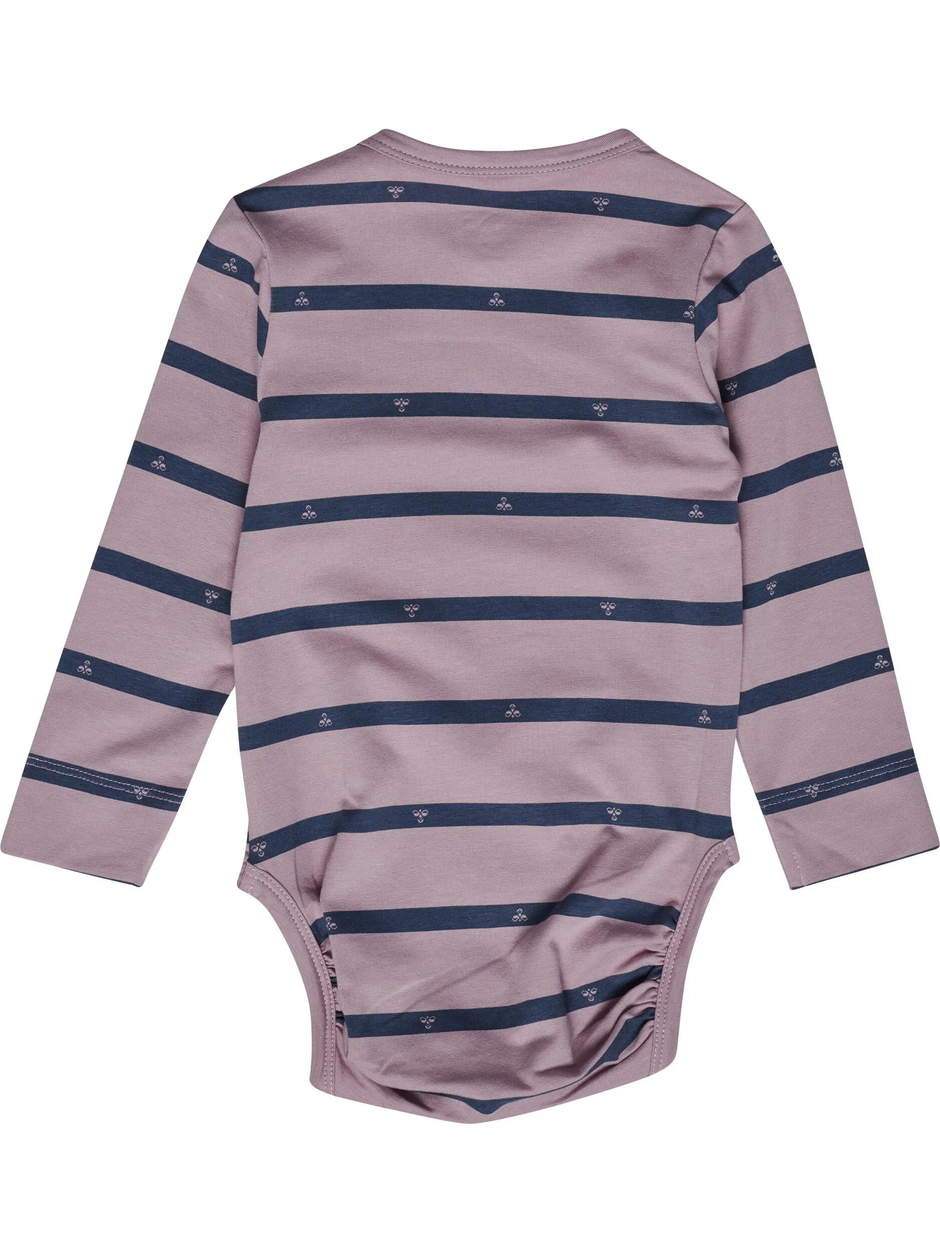 hummel Body z długim rękawem w paski z motywem pszczółki z bawełny organicznej 2/4