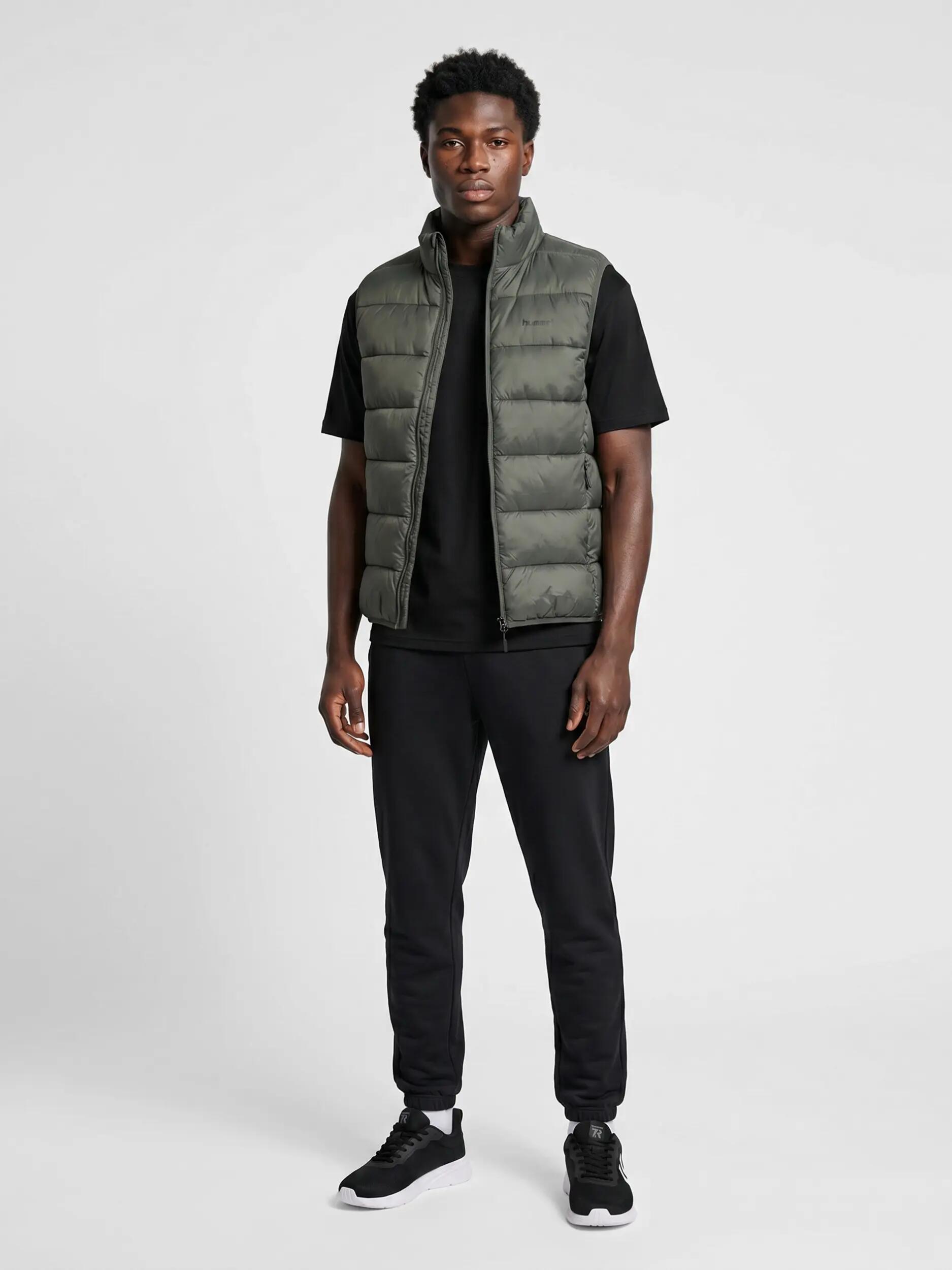 hummel Kamizelka hmlLIGHTWEIGHT PUFFER VEST z poliamidu – CASTOR GRAY 3/8