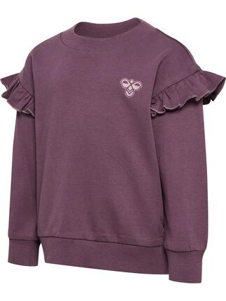 hummel Bluza hmlMINI LOOSE FRILL z bawełny organicznej – BLACK PLUM