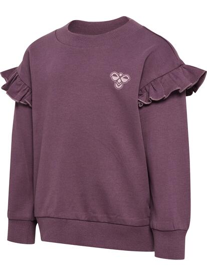 hummel Bluza hmlMINI LOOSE FRILL z bawełny organicznej – BLACK PLUM
