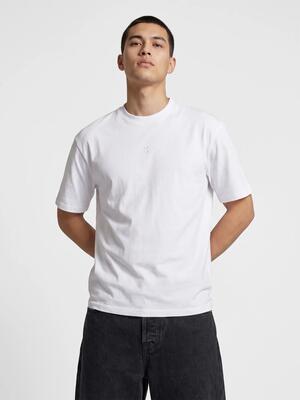 Hummel premium t-shirt korte mouw in biologisch katoen, ruimvallend – mineral