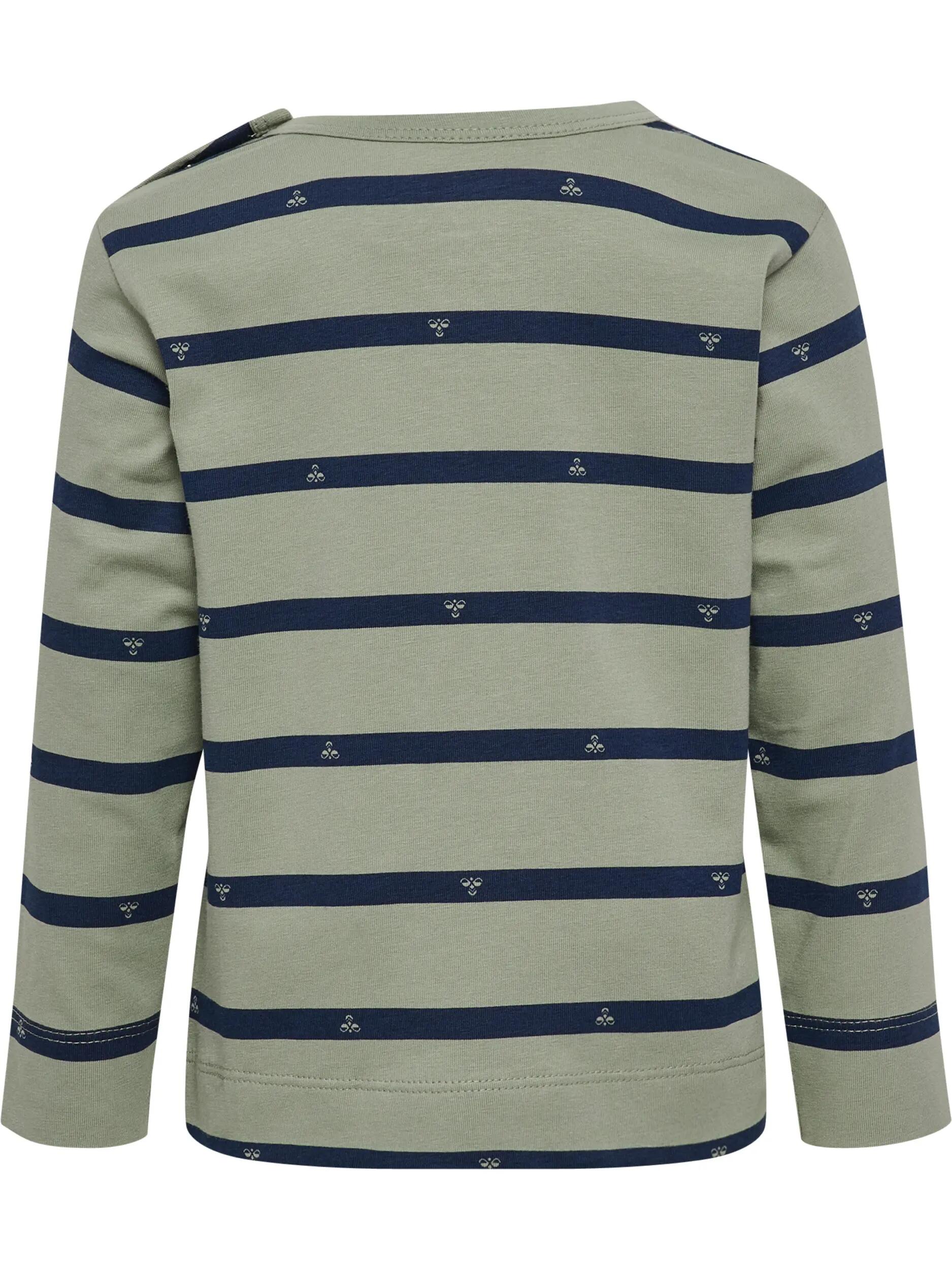 hummel Maglia manica lunga hmlMINI REG STRIPY BEE — cotone bio, a righe – SHADOW 3/5