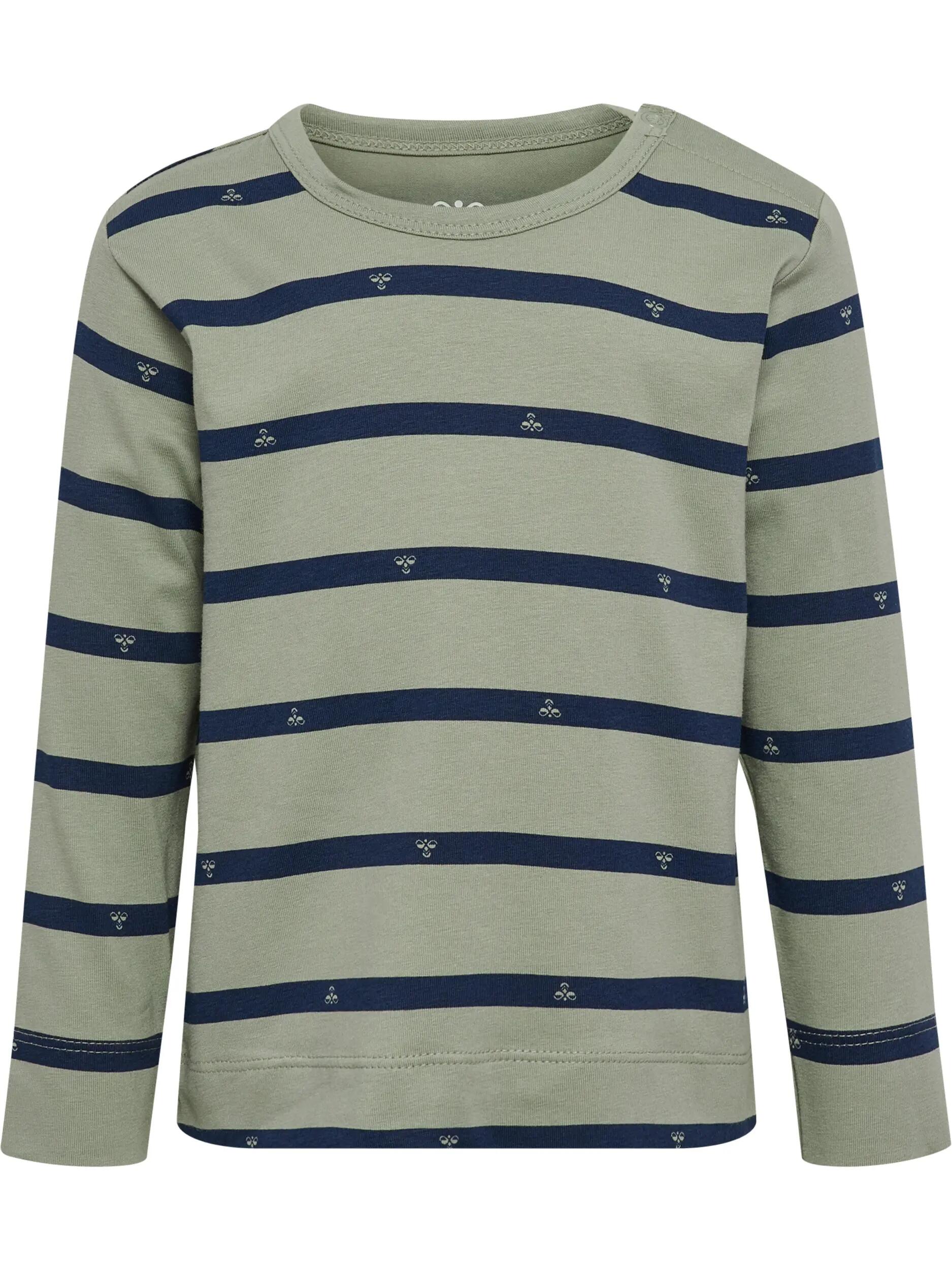 hummel Maglia manica lunga hmlMINI REG STRIPY BEE — cotone bio, a righe – SHADOW 2/5