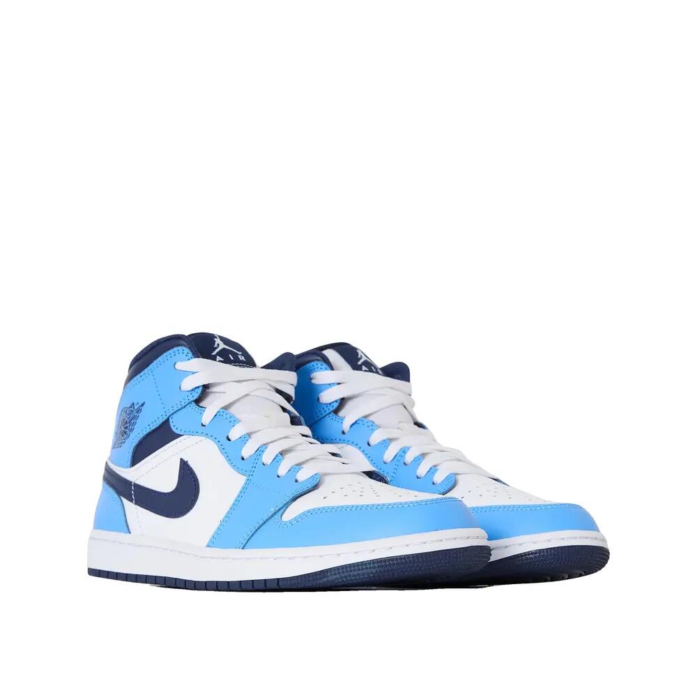 Zapatos de baloncesto Nike Air Jordan 1 Mid Azul/Blanco 3/4