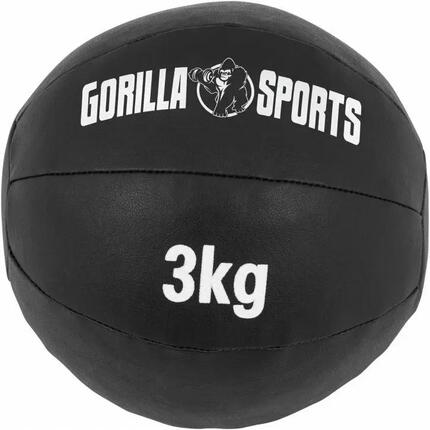 Médecine ball Gorilla Sports 3 kg cuir synthétique 29 cm