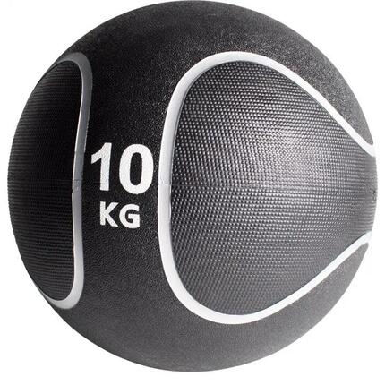 MEDECINE BALL CAOUTCHOUC NOIR ET GRIS | MUSCULATION | AU CHOIX DE 1KG À 10KG