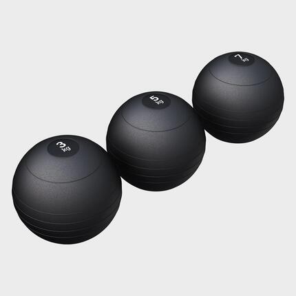 LOT 3 SLAM BALL CAOUTCHOUC | MUSCULATION | POIDS TOTAL 15KG