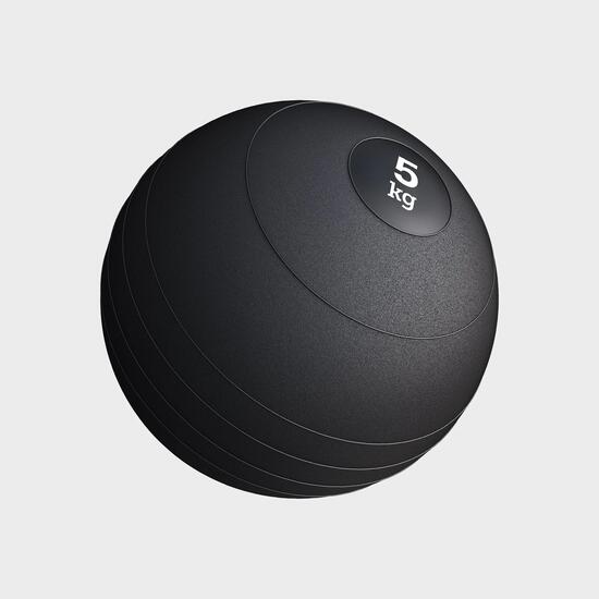 Slam Ball Gorilla Sports caoutchouc noir 5 kg