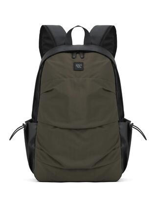 Sac à Dos Aoking Unisexe avec Fermeture Éclair - Polyester Noir Marron Vert