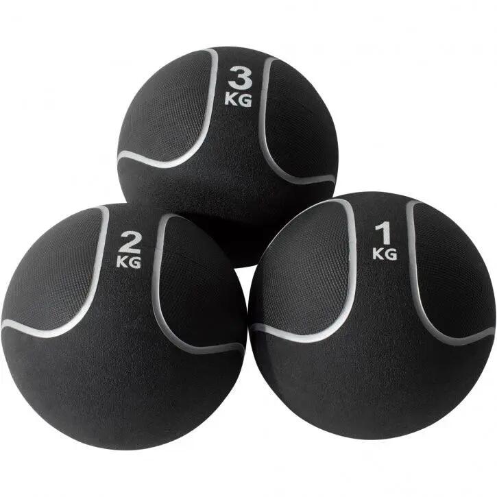 LOT 3 MEDECINE BALL NOIR ET GRIS | MUSCULATION | 1KG, 2KG ET 3KG 1/6