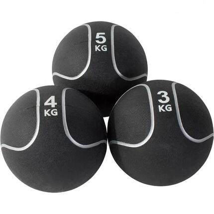 LOT 3 MEDECINE BALL NOIR ET GRIS | MUSCULATION | 3KG, 4KG ET 5KG