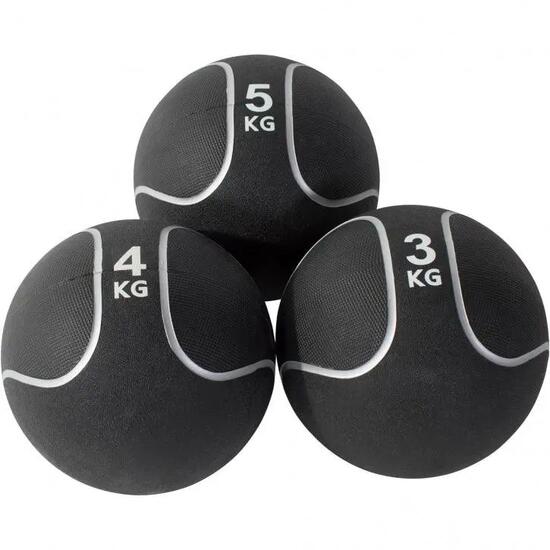LOT 3 MEDECINE BALL NOIR ET GRIS | MUSCULATION | 3KG, 4KG ET 5KG