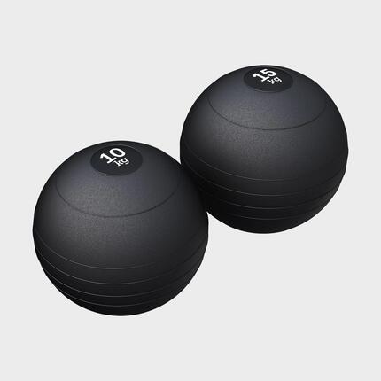 Slam Ball Gorilla Sports lot 6 noir caoutchouc 3–20 kg
