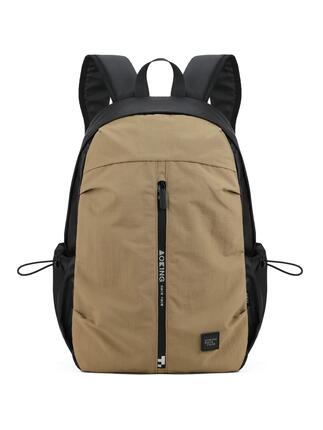 Sac à Dos Aoking Unisexe Marron et Noir - Polyester avec Fermeture Éclair