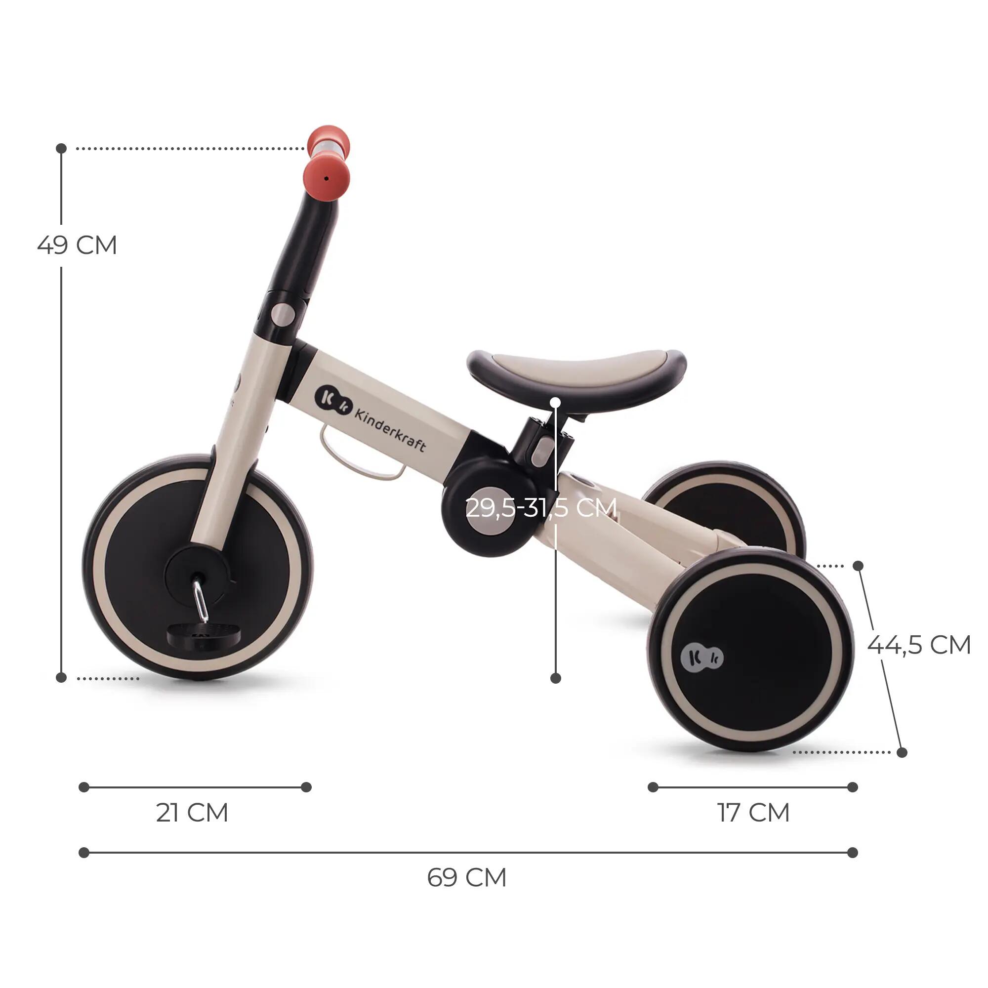 Bicicleta Kinderkraft 4Trike , Transformabila in tricicleta, 8 inch, Silver/Grey 11/15