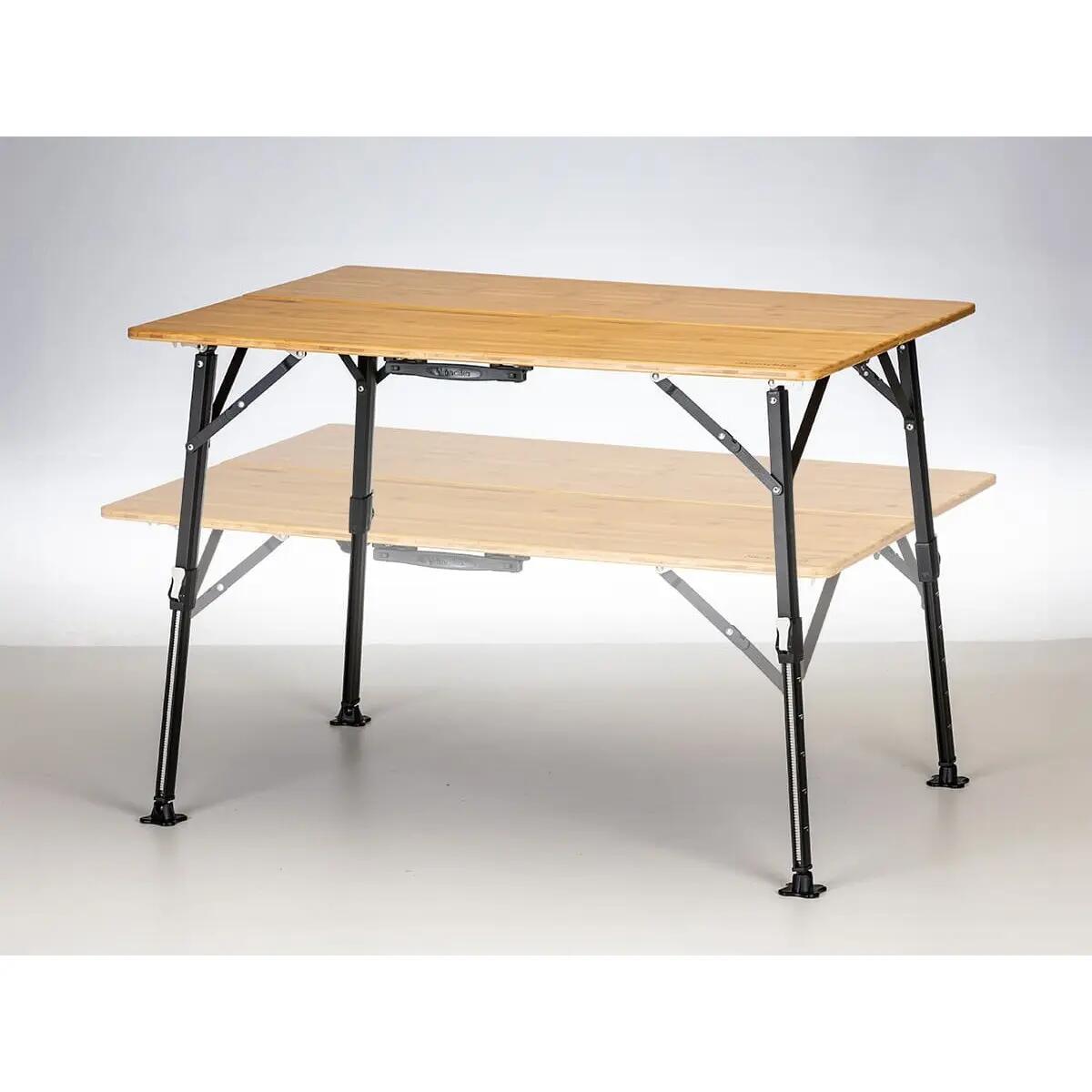 Tavolo da campeggio Tobro - Tavolo pieghevole con piano in bambù - 100x72x70cm 6/15