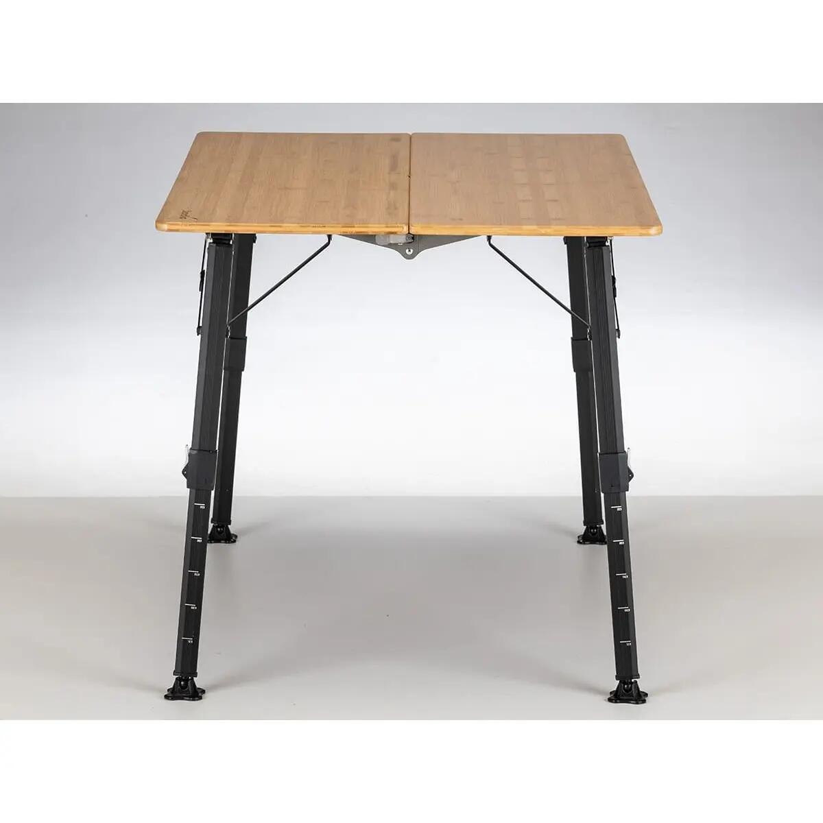Tavolo da campeggio Tobro - Tavolo pieghevole con piano in bambù - 100x72x70cm 3/15