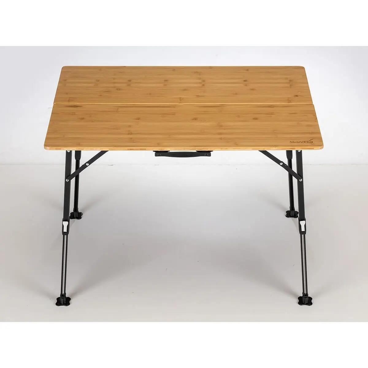 Tavolo da campeggio Tobro - Tavolo pieghevole con piano in bambù - 100x72x70cm 2/15