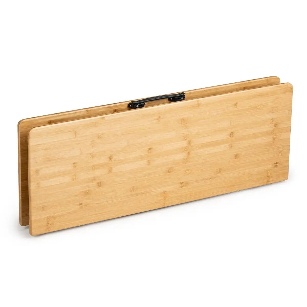 Tavolo da campeggio Tobro - Tavolo pieghevole con piano in bambù - 100x72x70cm 14/15