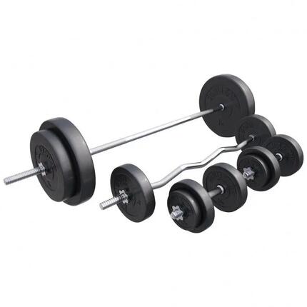 Haltères GORILLA SPORTS Langhantelset noir plastique 30mm
