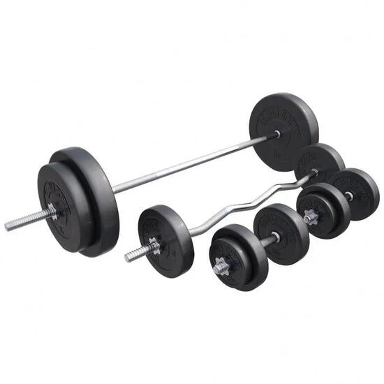 Haltères GORILLA SPORTS Langhantelset noir plastique 30mm