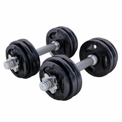 KIT HALTÈRES COURTS 30KG DISQUES EN FONTE AVEC POIGNÉES | MUSCULATION | 30MM/31M