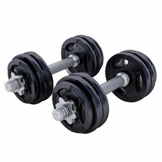 KIT HALTÈRES COURTS 30KG DISQUES EN FONTE AVEC POIGNÉES | MUSCULATION | 30MM/31M