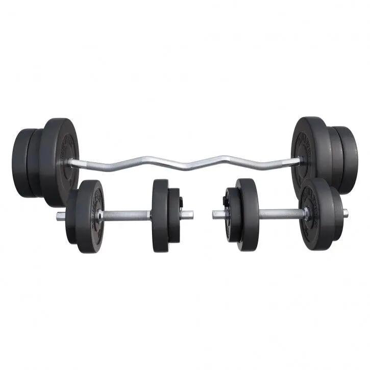 EZ-Curlset 70 kg - Kunststof - Halters met gewichten -Veersluiting 30 mm 7/7