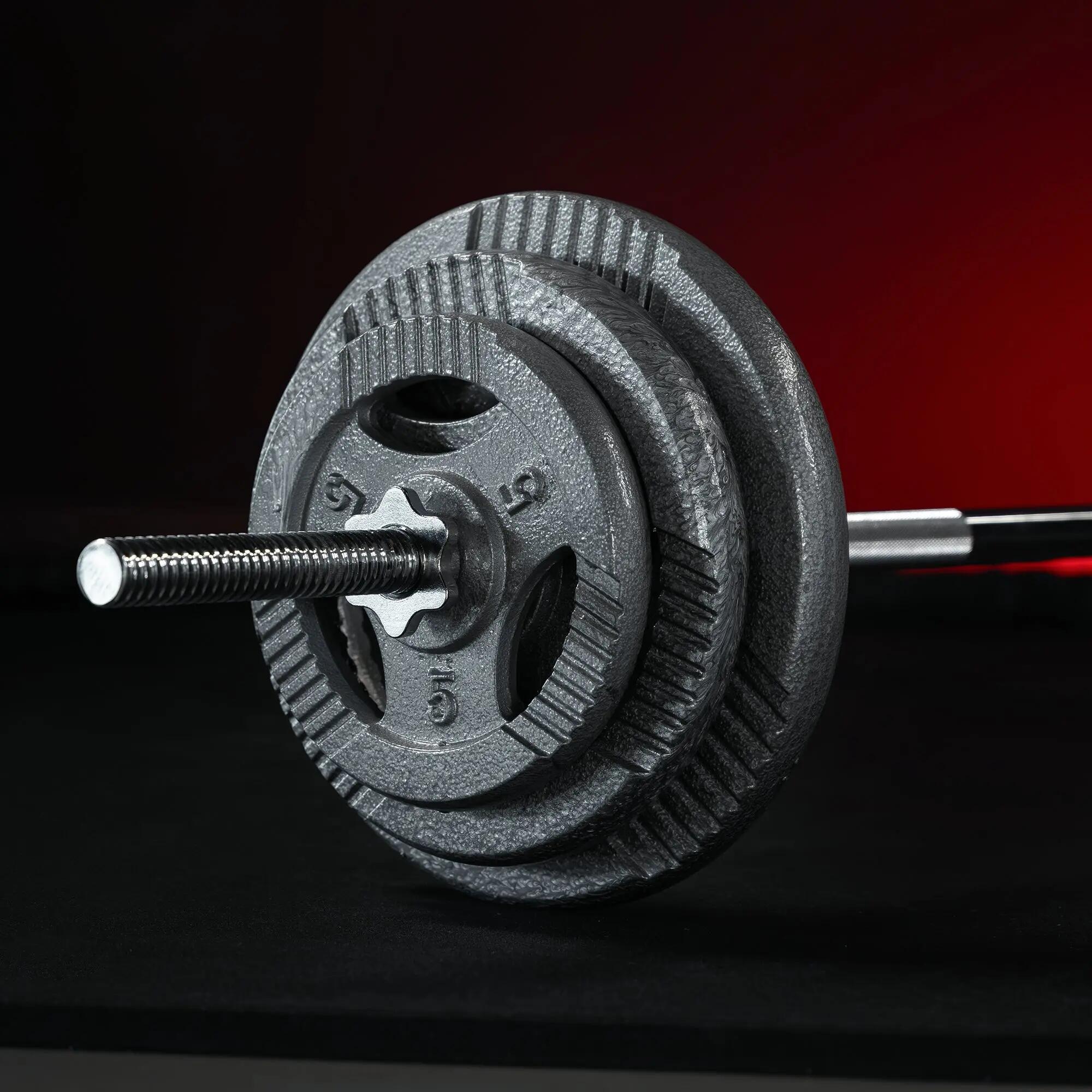 Set de greutati din fonta 100 kg, argintiu 9/13