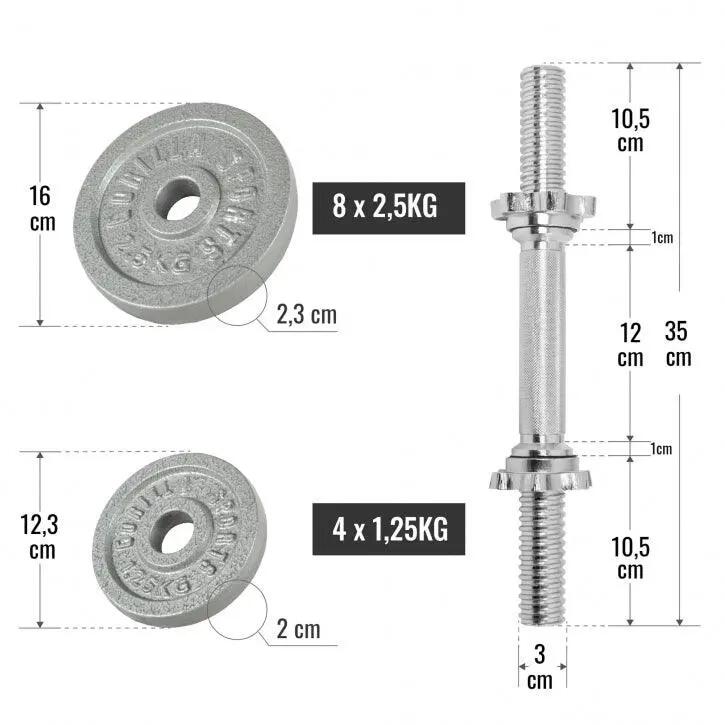 Dumbellset - Halterset - Gietijzer - 30 kg 3/13