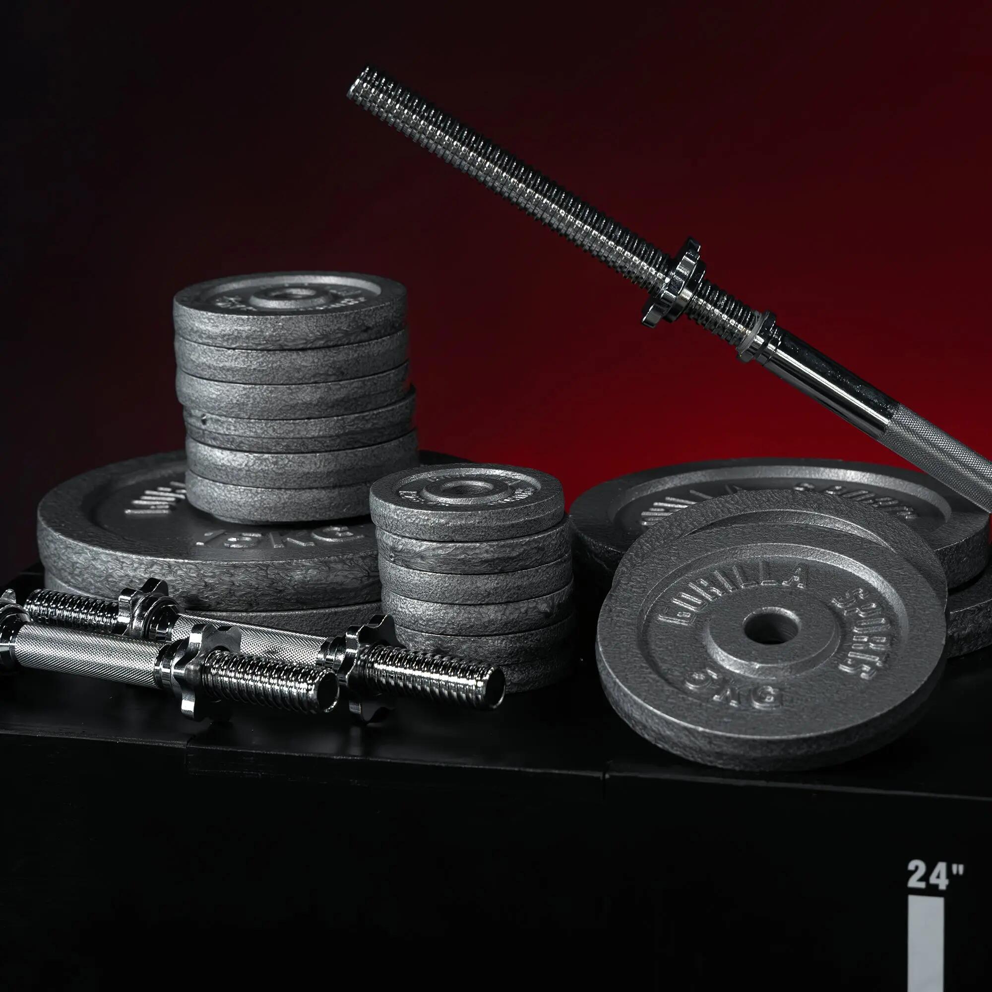 Set de greutati din fonta 100 kg, argintiu 8/13