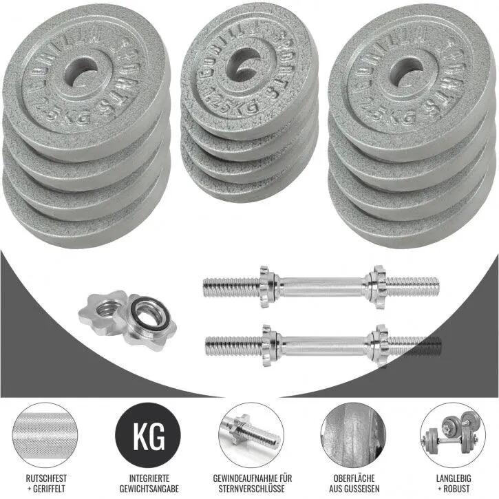 Dumbellset - Halterset - Gietijzer - 30 kg 2/13