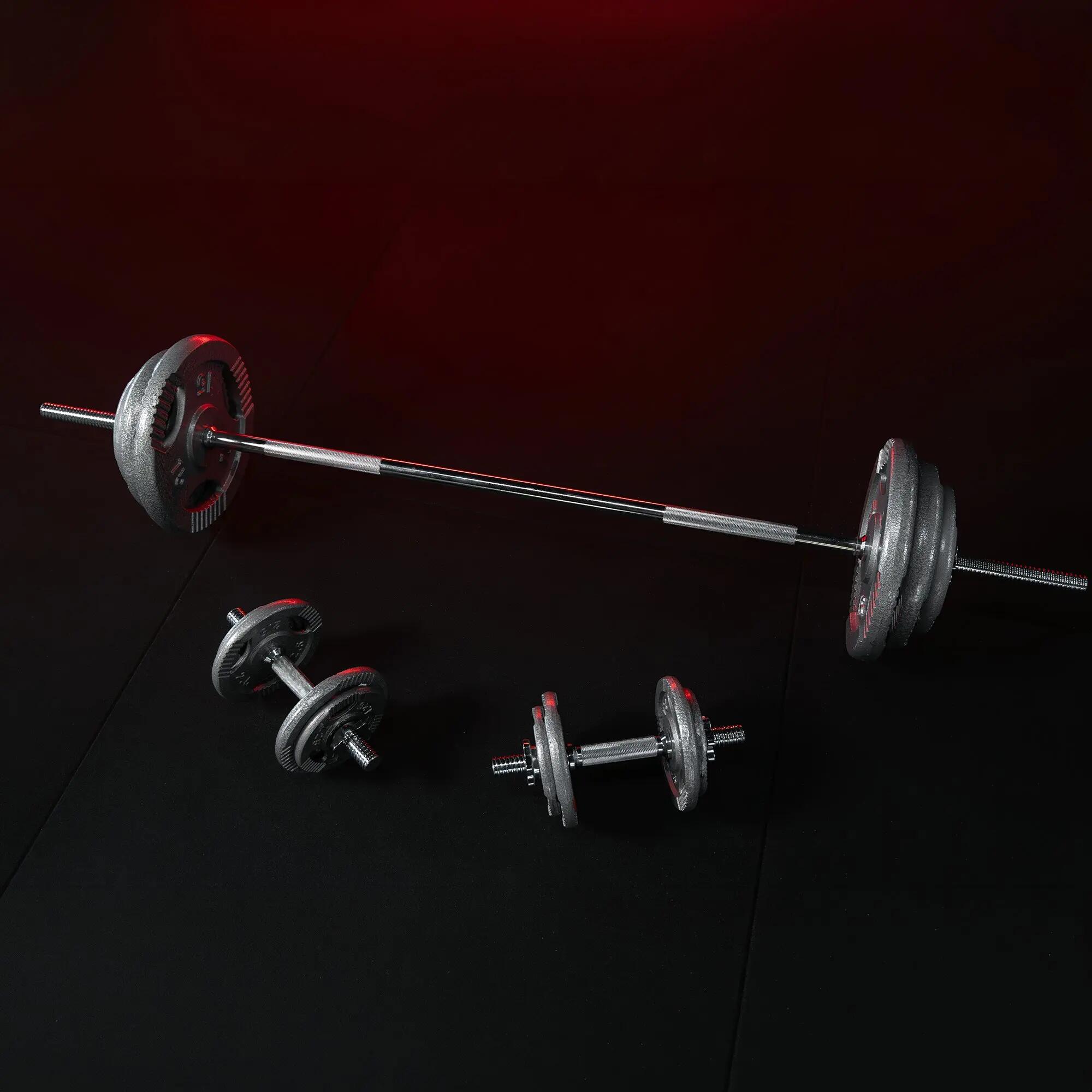 Set de greutati din fonta 100 kg, argintiu 7/13