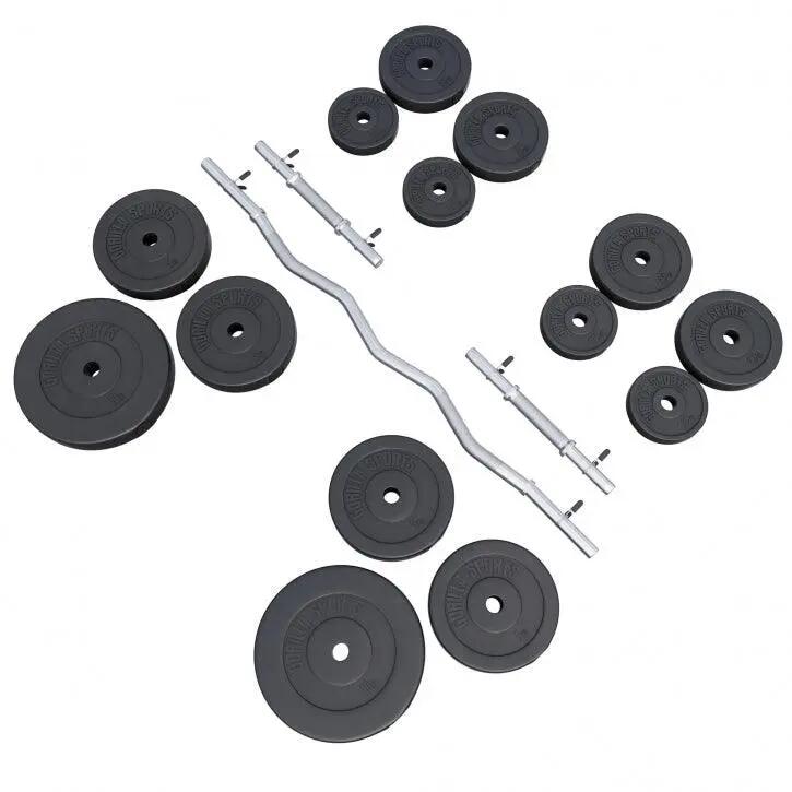 EZ-Curlset 70 kg - Kunststof - Halters met gewichten -Veersluiting 30 mm 2/7