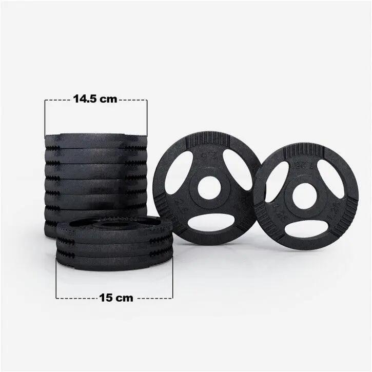 Dumbellset - Halterset - Gripper Gietijzer zwart - 30 kg 5/12