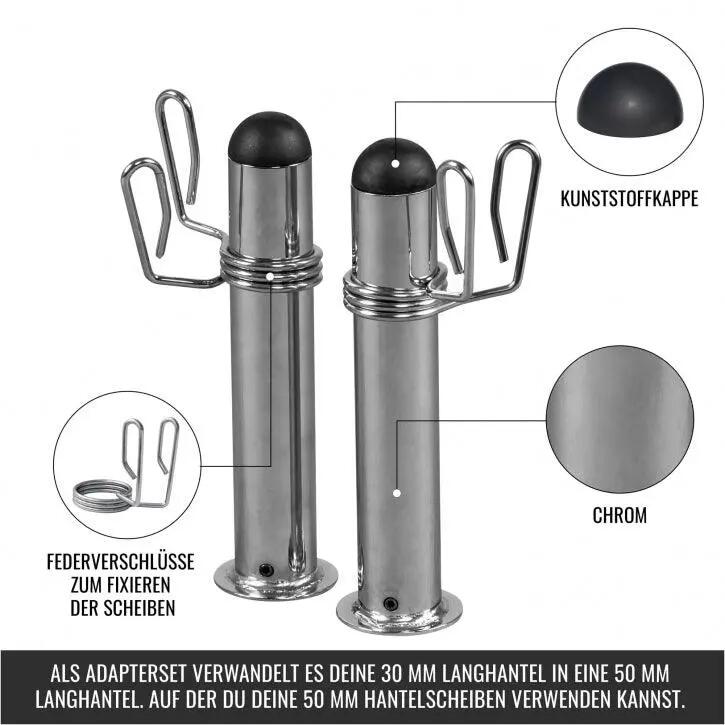 Adaptateur olympique 50 mm Gorilla Sports lot de 2 acier chromé 10/11