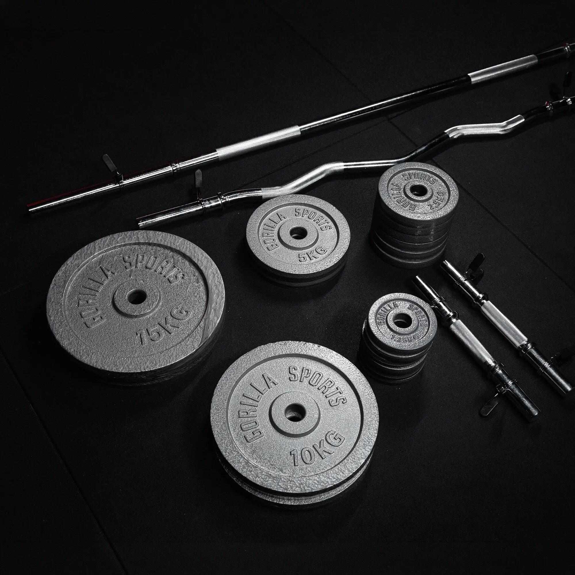 Hantelset mit Federverschluss aus Gusseisen 108 kg 4/15