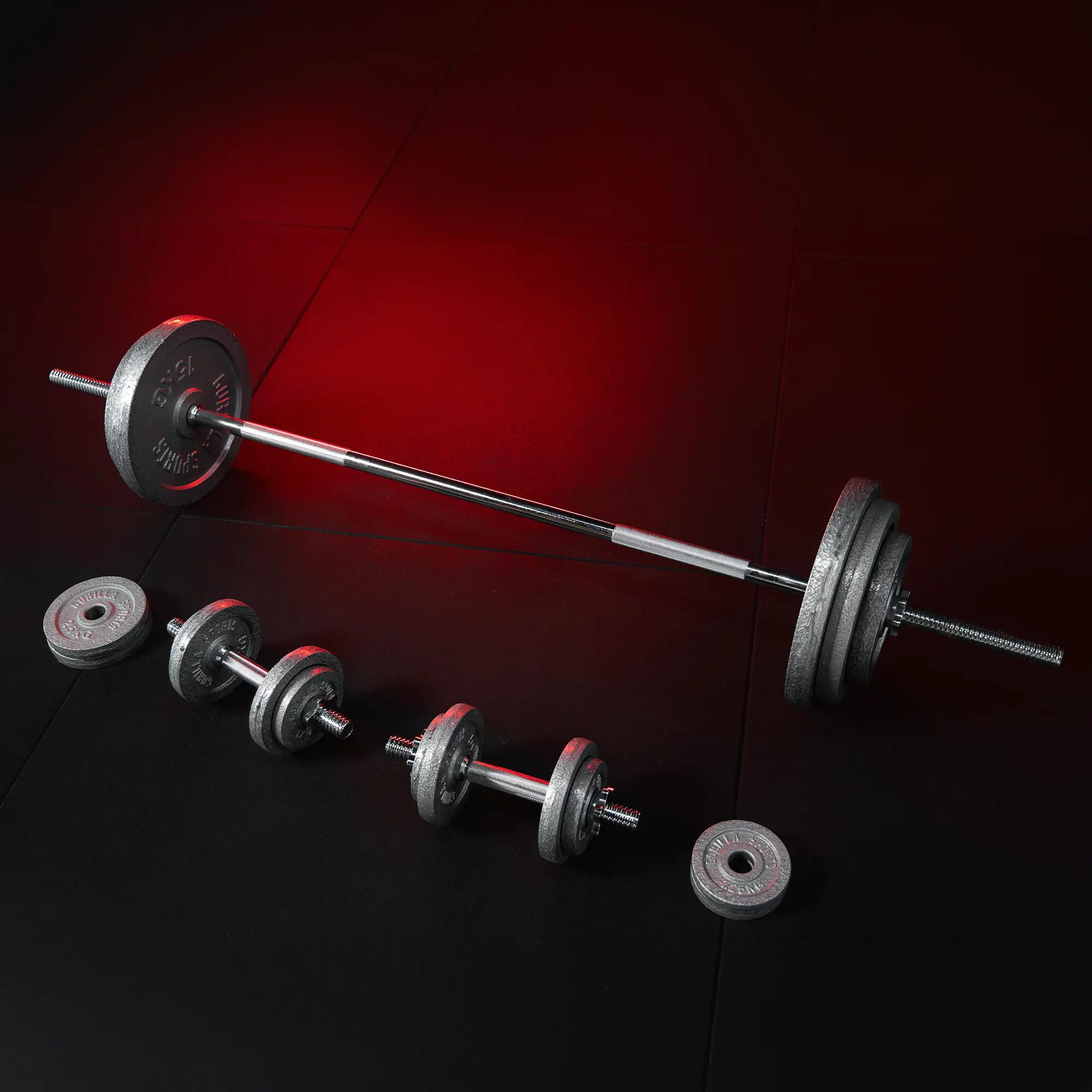 Set de greutati din fonta 100 kg, argintiu 6/13