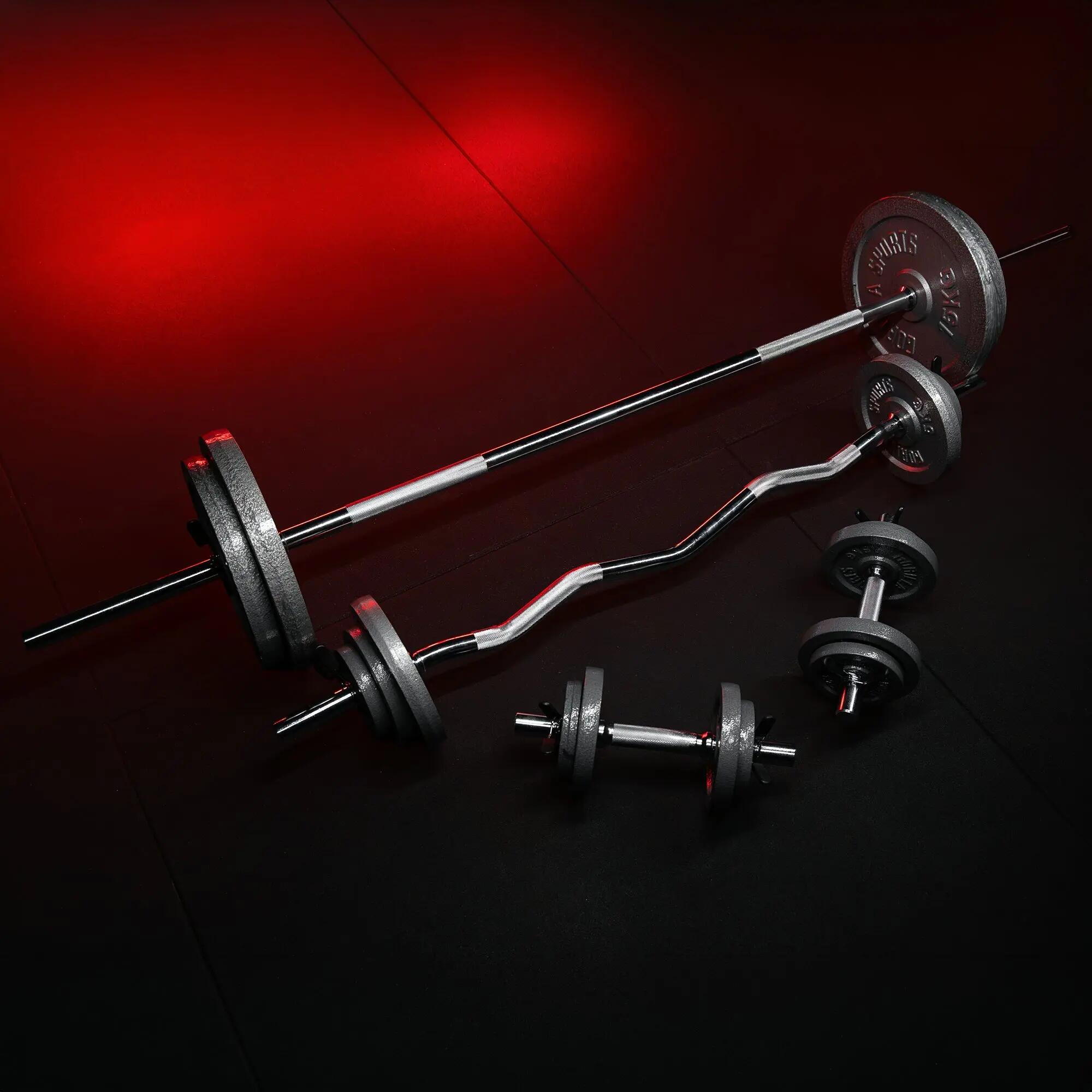 Hantelset mit Federverschluss aus Gusseisen 108 kg 3/15