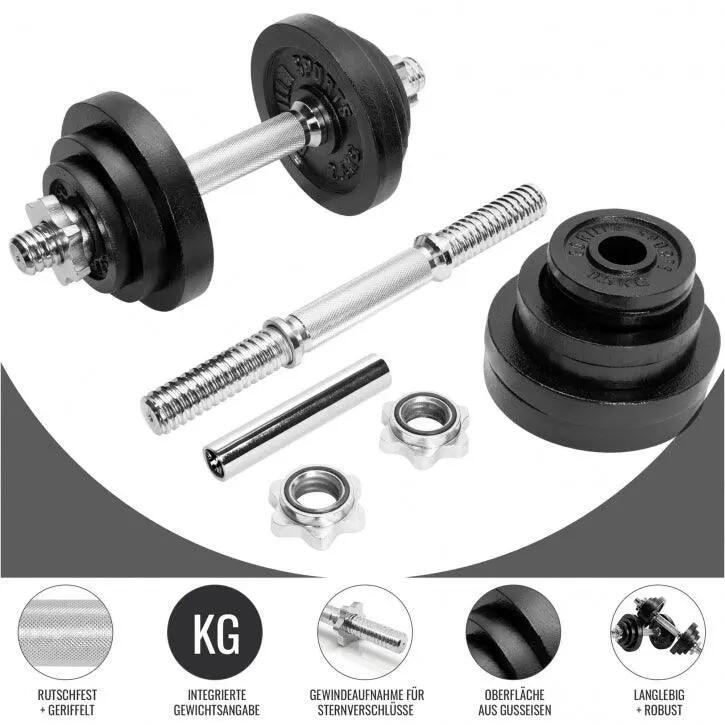 Set gantere fonta 22 kg reglabil 2 in 1 3/15