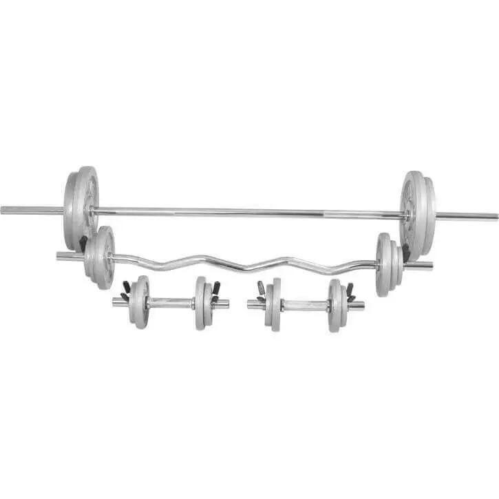Hantelset mit Federverschluss aus Gusseisen 108 kg 13/15