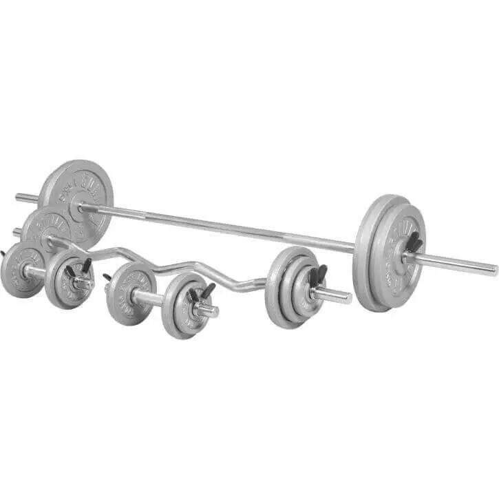 Hantelset mit Federverschluss aus Gusseisen 108 kg 12/15