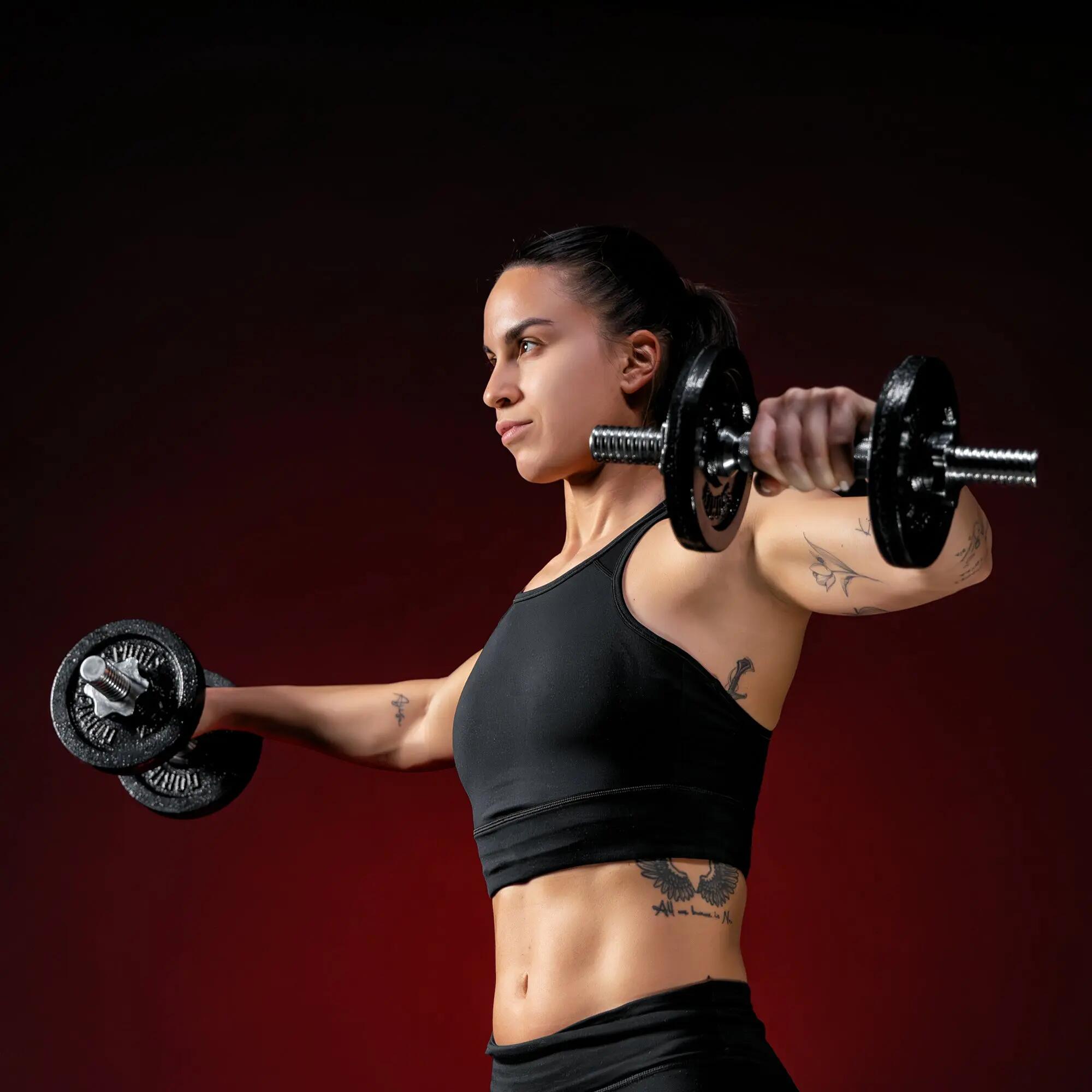 Set gantere fonta 22 kg reglabil 2 in 1 10/15