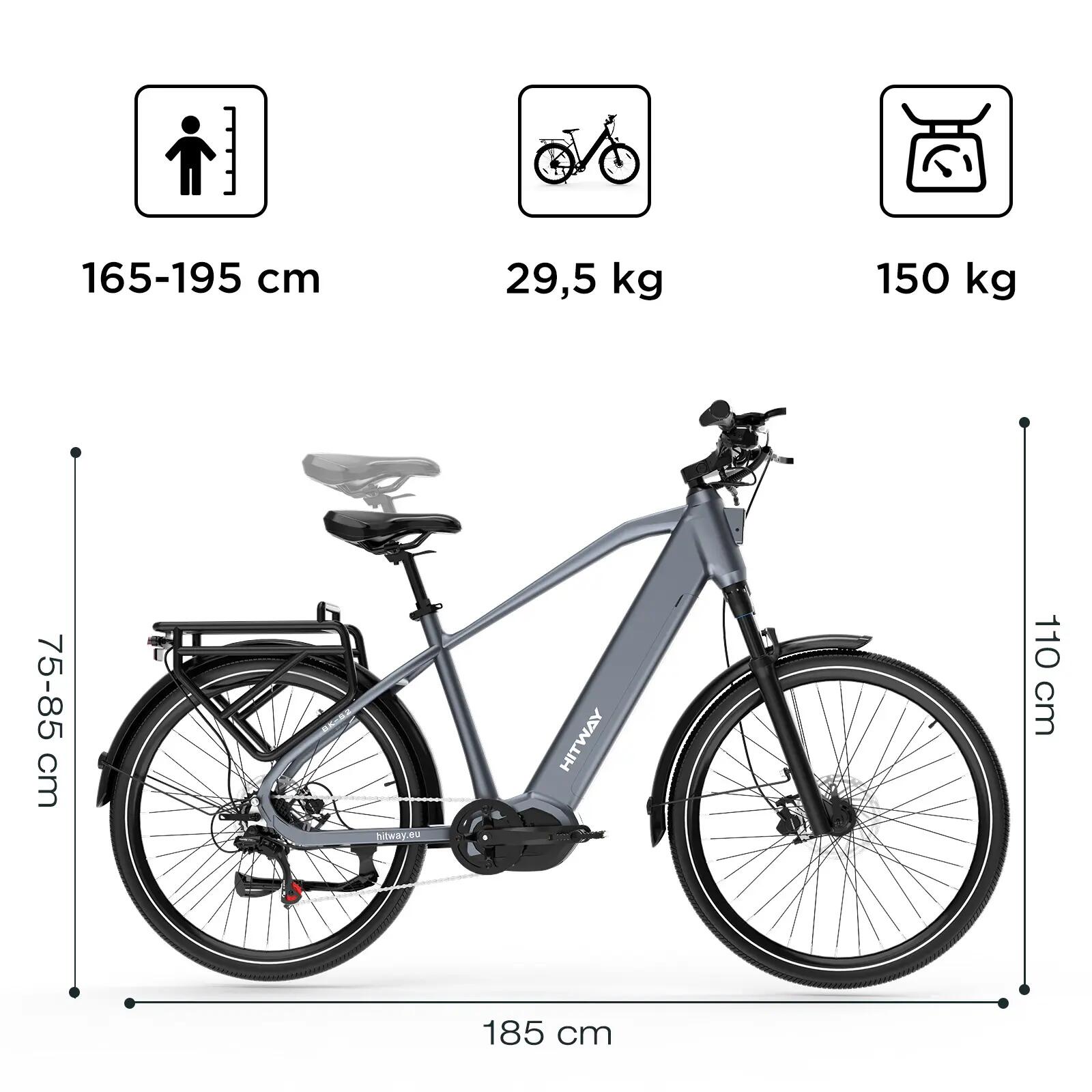 Vélo Électrique Trekking VAE 27,5" Moteur Central 720Wh 175 km BK-S2 2/7