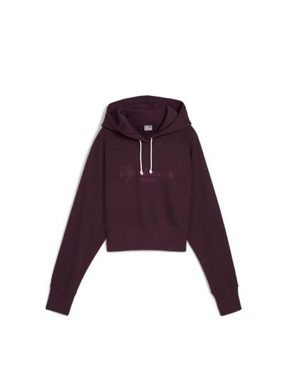 Sudadera con capucha Puma modelo Classics+ Relaxed Cropped para mujer