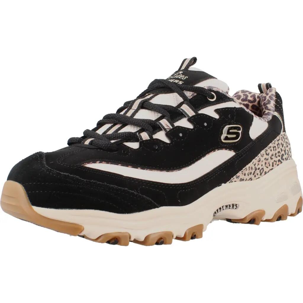 Pantofi sport unisex Skechers D'lites-wild Charm, Negru