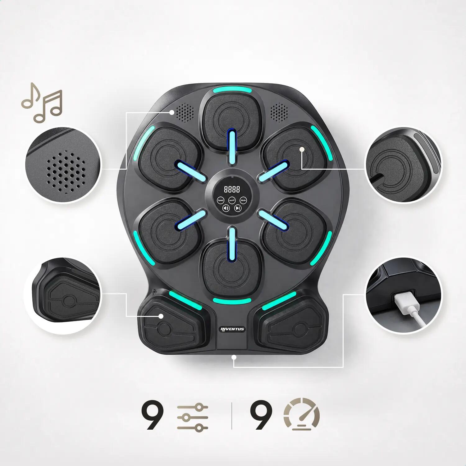 Maszyna Bokserska LED Bluetooth Trenażer Refleksu 4/8