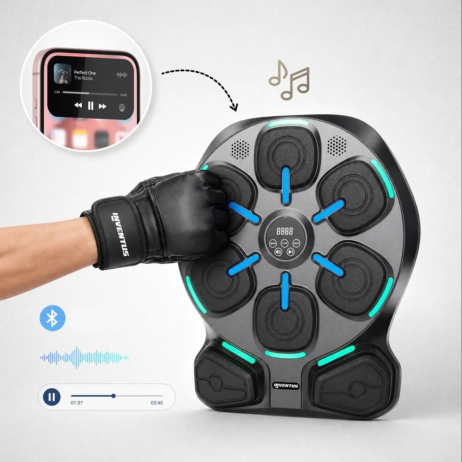 Maszyna Bokserska LED Bluetooth Trenażer Refleksu 3/8