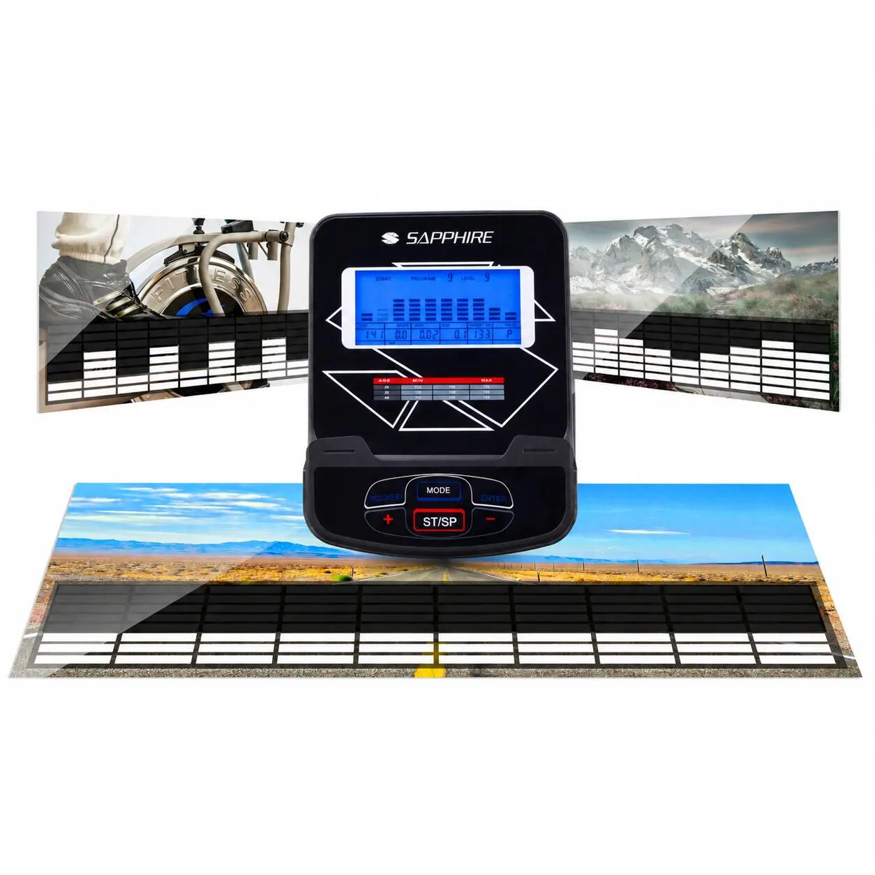 Trenażer eliptyczny Sapphire SG-1200E X-PRO elektromagnetyczny aplikacje Q 9cm 9/12